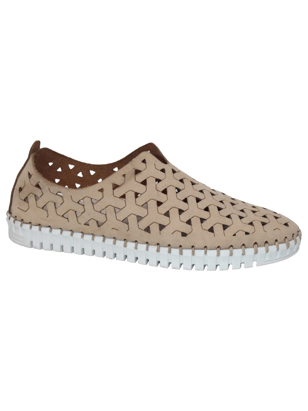 Women's Taupe Laser-Cut Slip-On Loafer